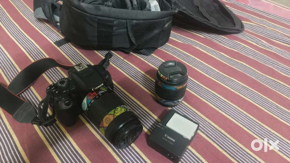 Canon 700d 2lens 18-55 and 55-250 2 battery sd card 32gb