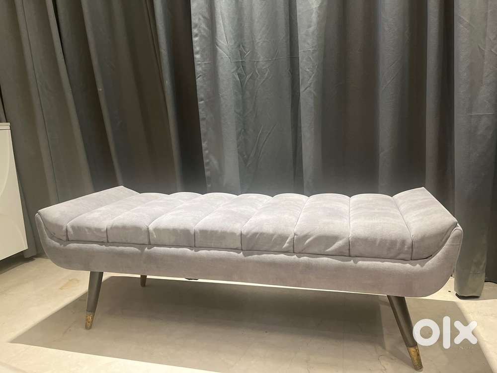 Grey suede fabric sofa