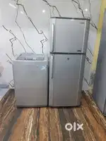 Samsung silver fresh double door refrigerator and lg washing machine
