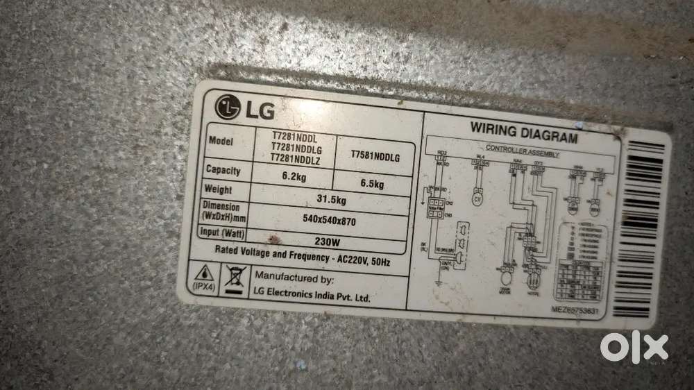 Lg washing machine 6.5kg