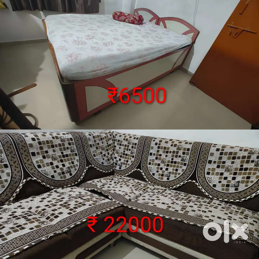 7 seater sofa and 2 single bed for sale