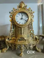 Antique pure brass solid very heavy clock 32/24 cm
