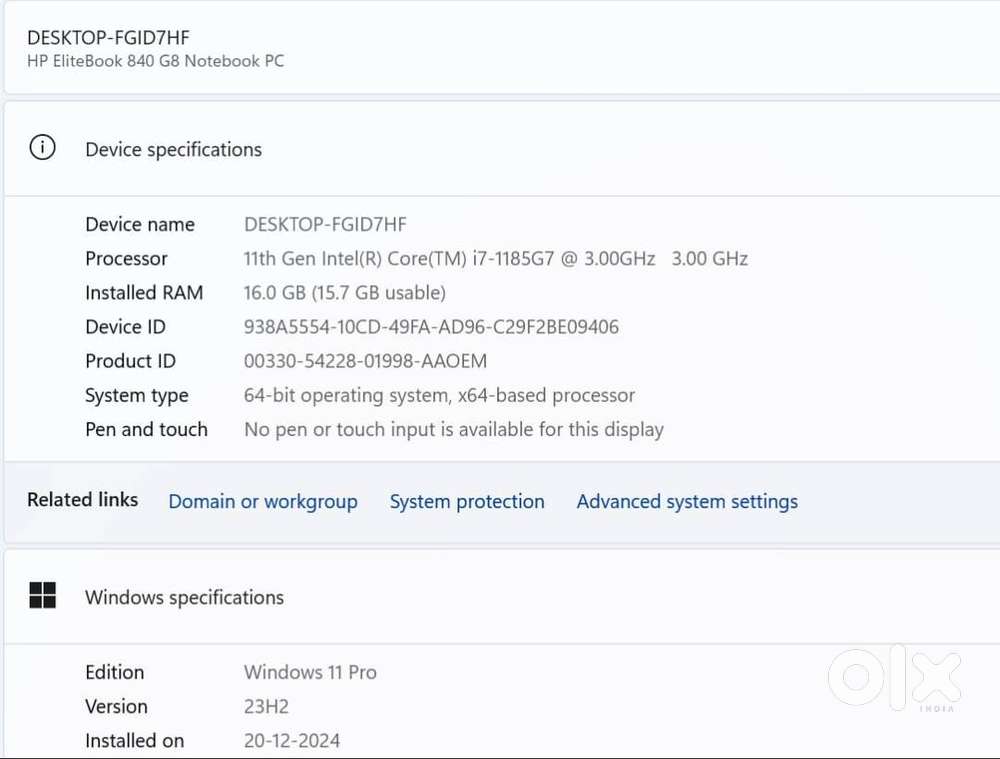 HP BRANDED 840 G8 MODEL INTEL CORE I7 11TH GEN  ALL OPTION 14 FHD