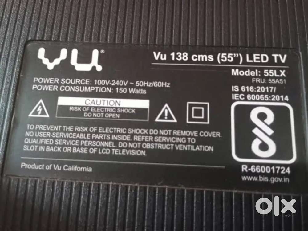 55 inch vu led 4 K display not working