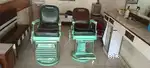 Saloon chair × 2 & saloon glass & furniture with partition