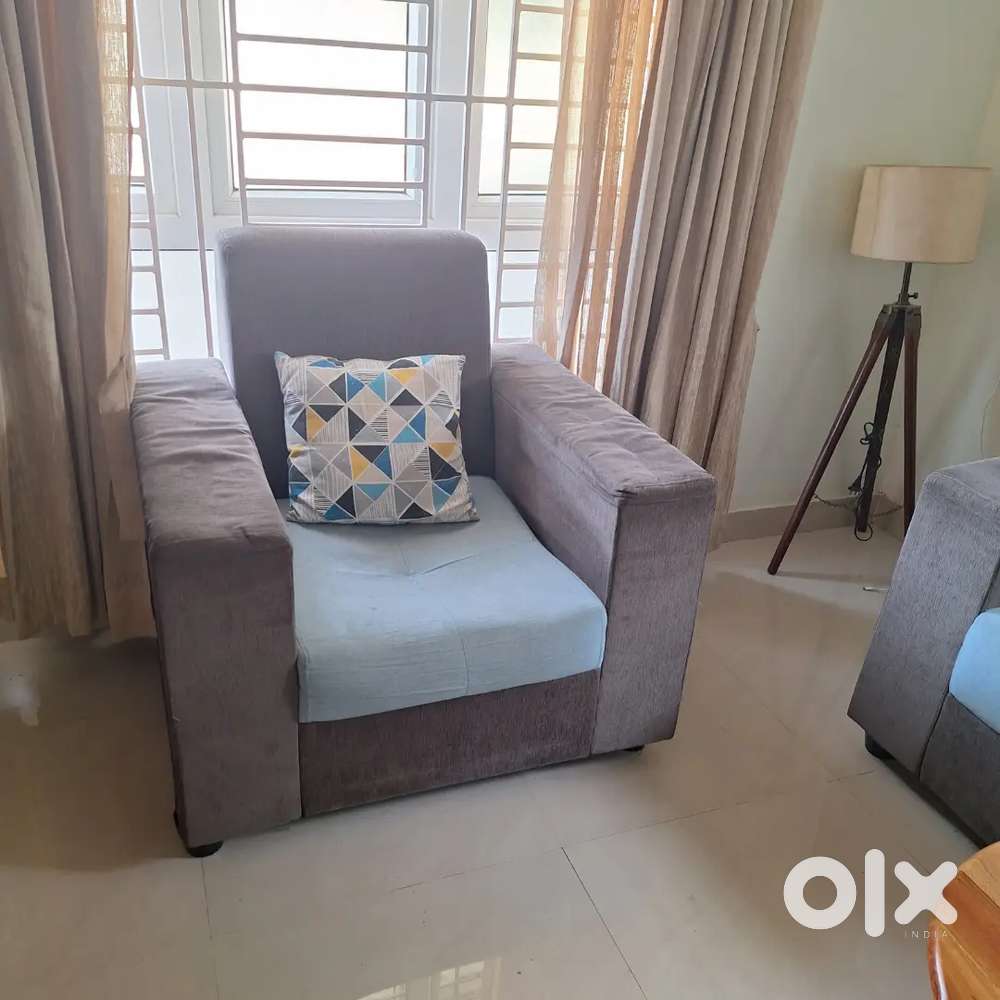 , fabric sofa grey and blue .with a very good condition purchased .