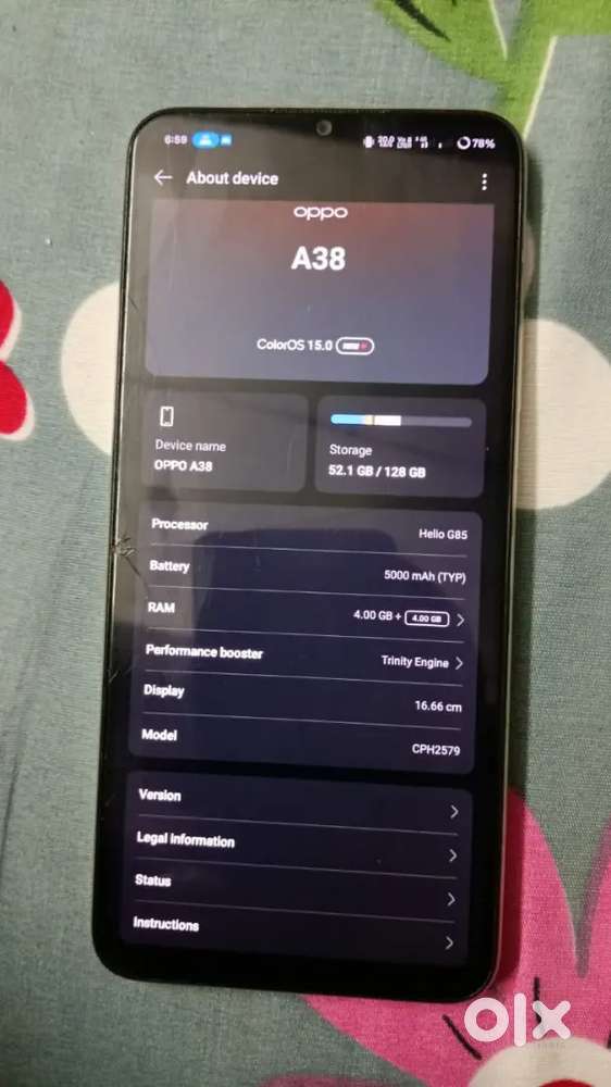 OPPO A38 colorOS 15.0