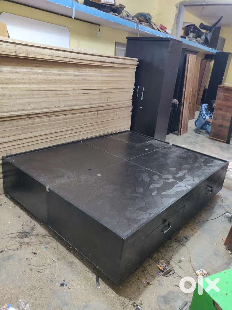 brand new queen size bed/cot with storage- free delivery