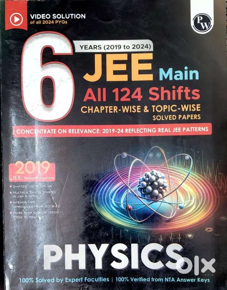 JEE Main PYQ Books (2019–2024) – P-C-M PW Topic-Wise + Video Solutions