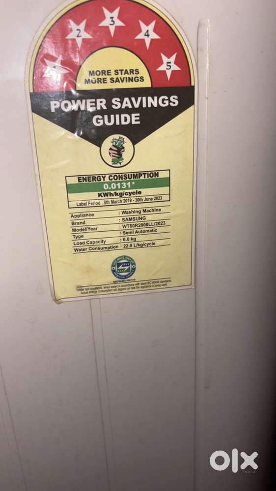 Samsung 6kg 5 star washing machine