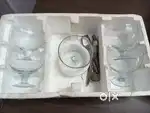 Brand New Ice Cream Glass Bowl Set With Steel Spoon