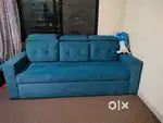 1-year-old blue sofa-cum-bed, Great condition