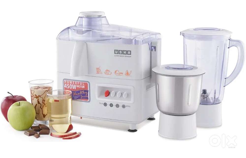 Usha 3345 450-Watt Juicer Mixer Grinder with 2 Jars (White)