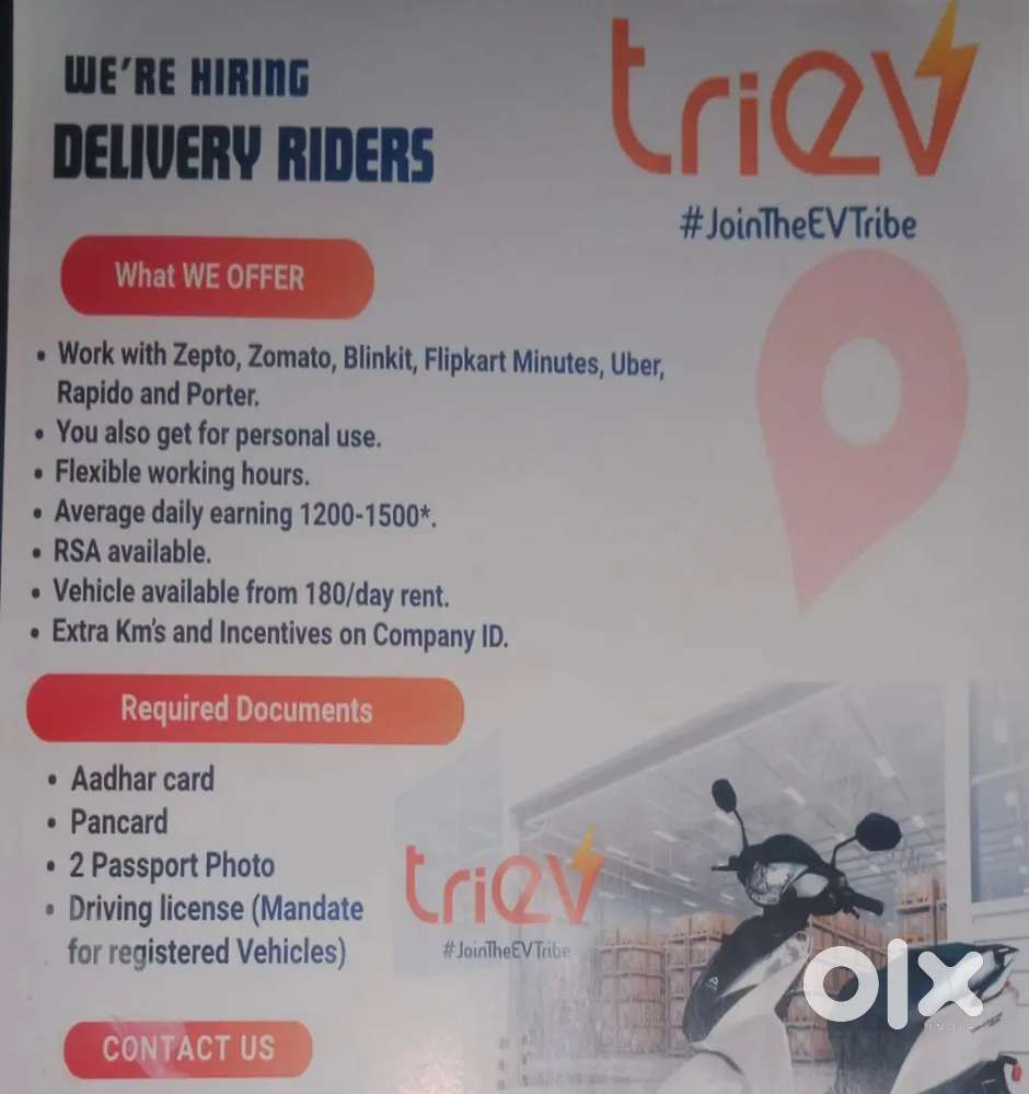 We are Hiring bike rider