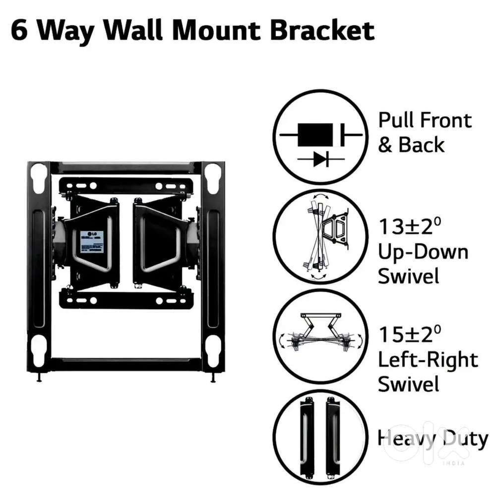 6 Way Heavy Duty Wall Mount Bracket – 8 Pieces – Brand New