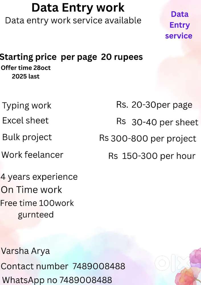 Data entry work,copy paste, typing service