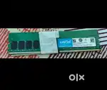 Ddr4 crucial ram 4gb stick x 2 . Total 8 gb.