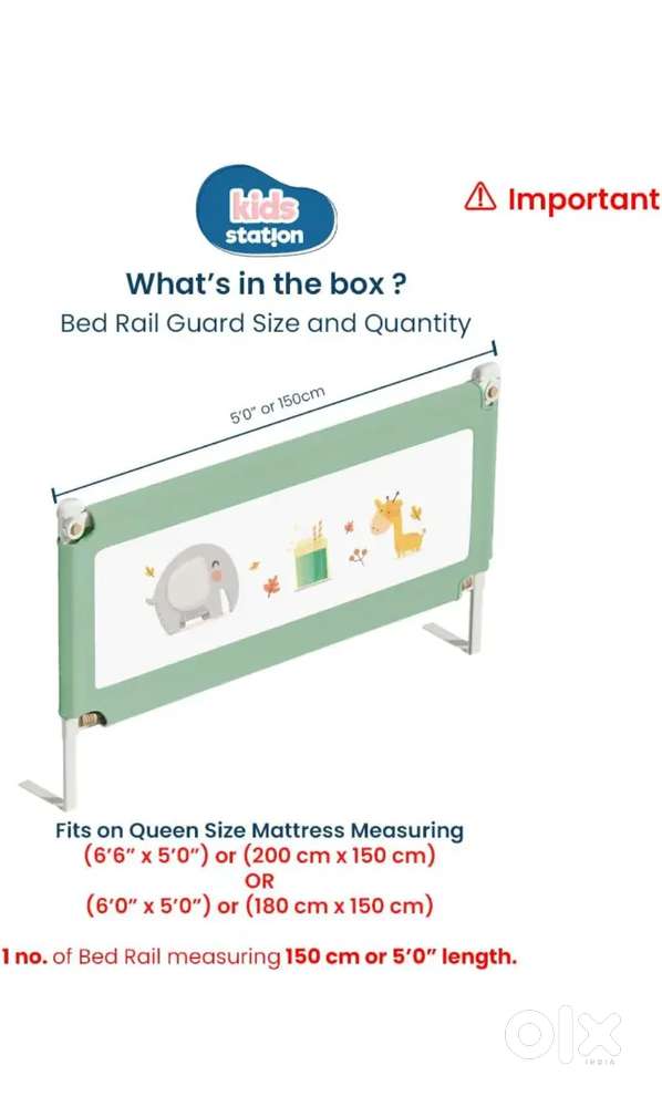 Kids Station Baby Bed Rail Guard for Infant & Toddler