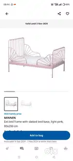 Pink Ikea metal bed