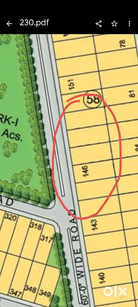 400sqyd plot on b road plus facing park plot in Emaar 109