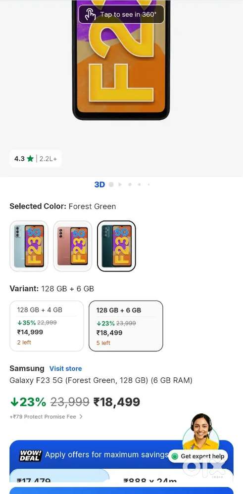Samsung F23 5G  6 GB - 128 GB