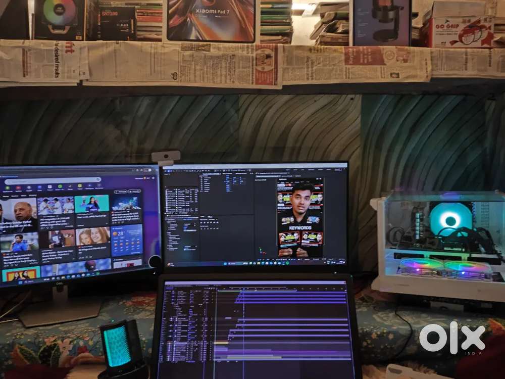 Gaming + Editing Triple Monitor Setup