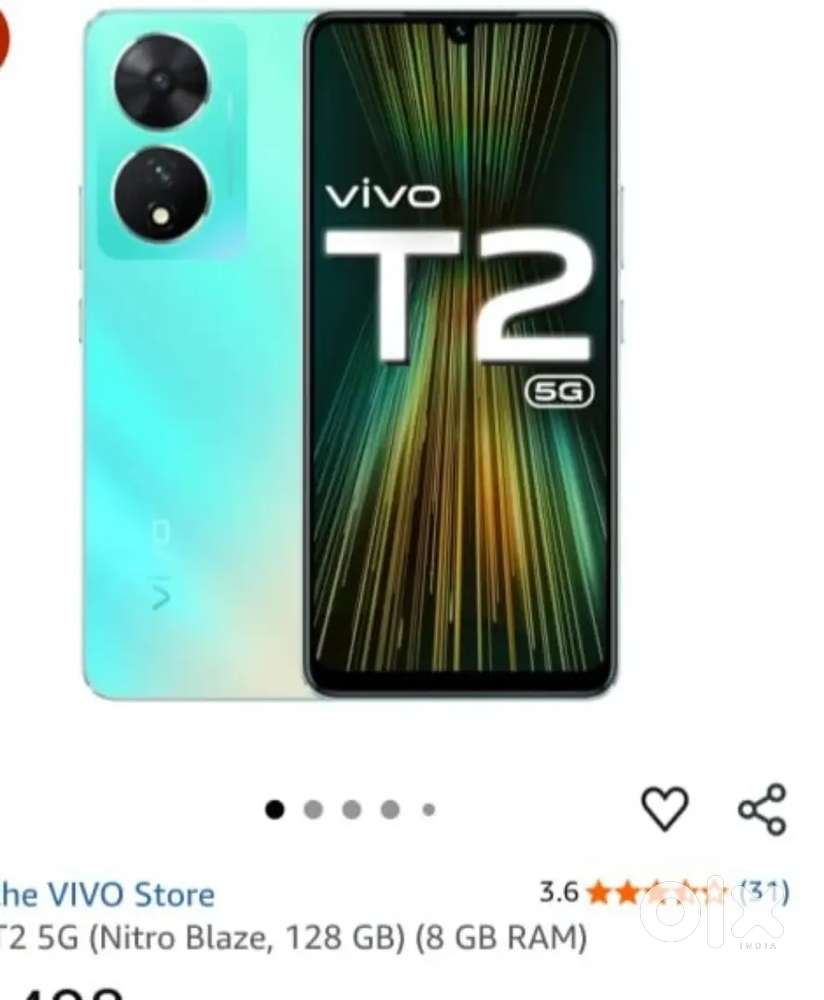 Vivo 2T of 5G 8gb ram  128 gb rom