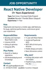React Native Developer (1+ Years Experience)