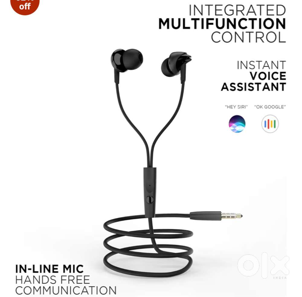 Boat BassHeads 100 in-Ear Headphones with Mic (Black)