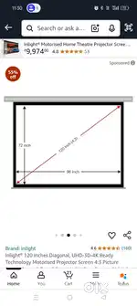 Projector screen 120inch