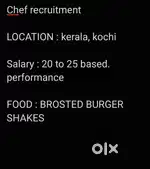 Need a cheff location kerala ernakulam kochi