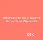 (Dealers Excuse) 10 Marla plot for sale in sector 21