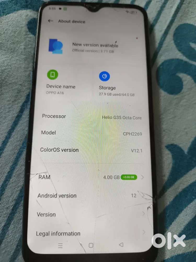 OPPO 4gb Ram 64gm internal memory