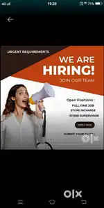 Full time job apply in helper store keeper supervisor