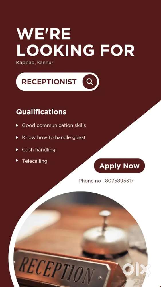 Receptionist vacancy