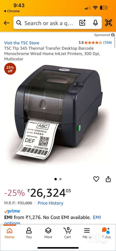 TSC barcode label printer