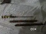 Antique pure brass and teek wood walking stick 99 cm.
