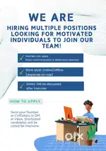 We Are Hiring – Multiple Positions