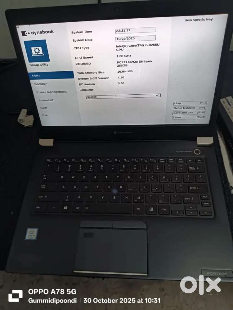 Toshiba i5 8th generation laptop