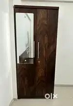 Brown finish 2 door wardrobe