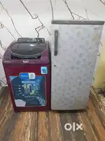 Videocon single door refrigerator and whirlpool top load washing machi