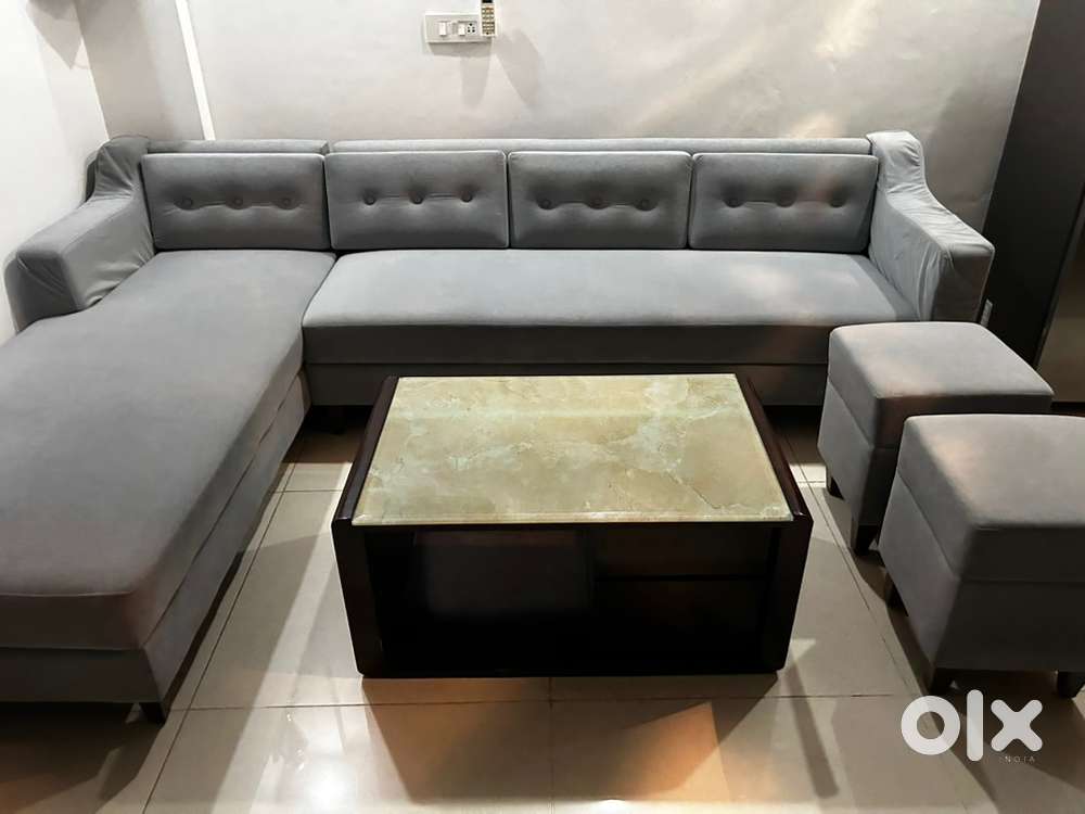 7-Seater Sofa Set with 2 Stools (Custom Made)