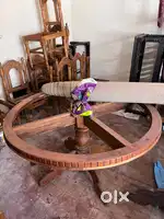 6 chair wooden round dining table