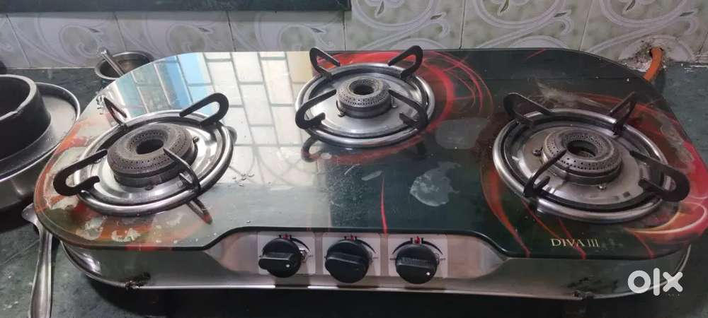 Apex 3 burner glass gas stov
