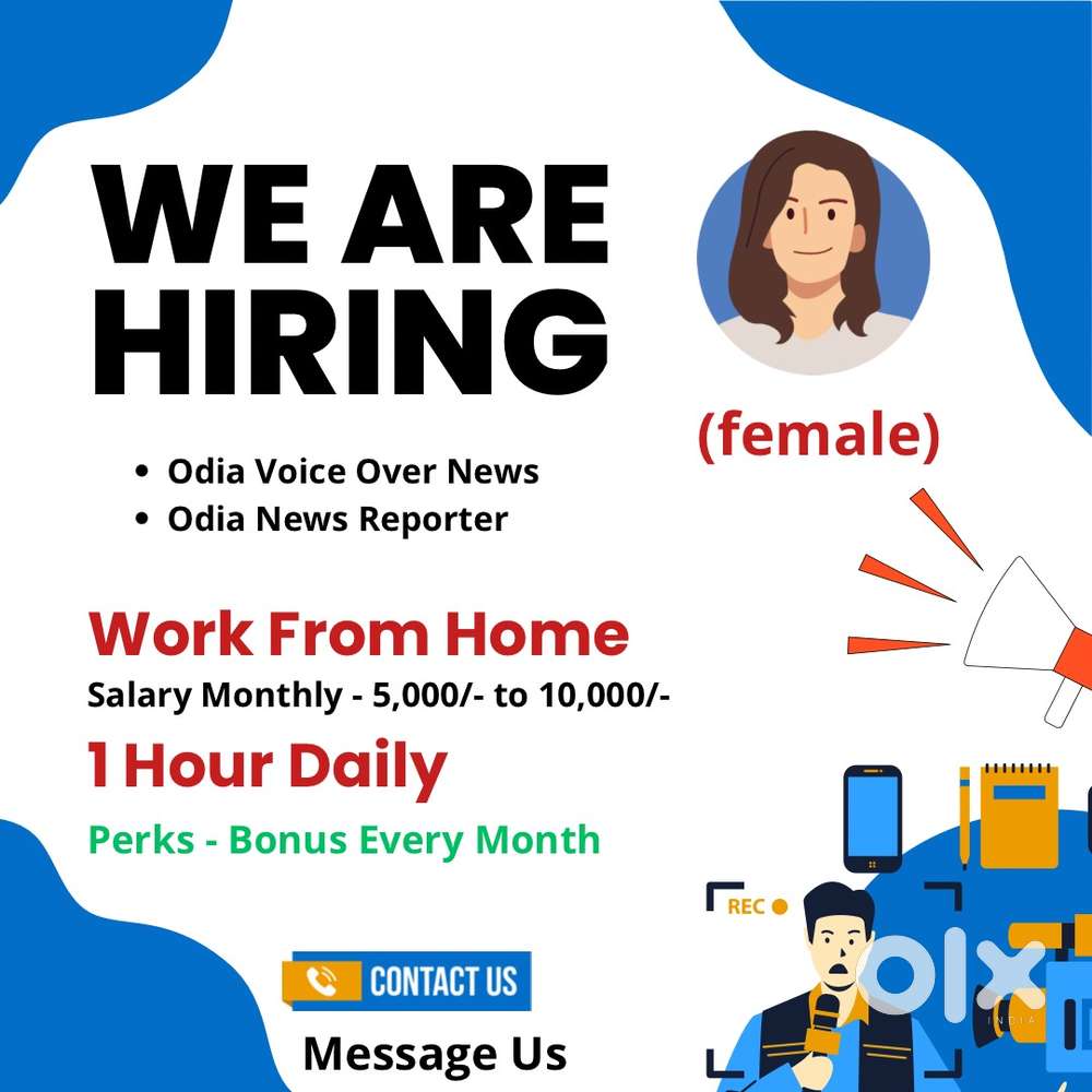 Hiring Odia Voice Over Artist & News Reporter (Female) -Work From Home