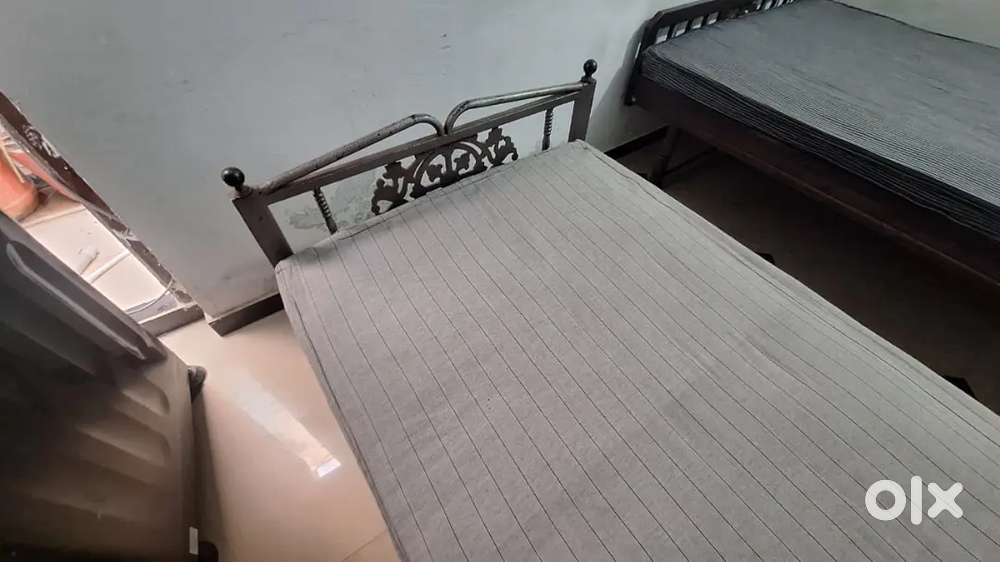 Bed with mattress and mattress cover