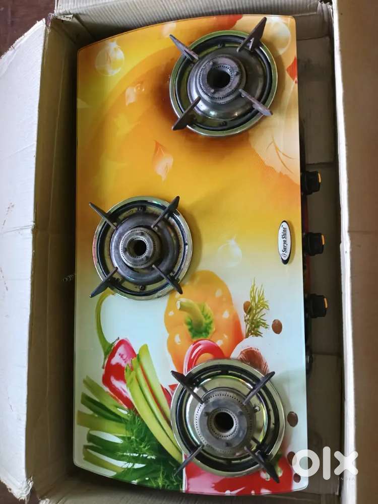 3 burner gas stove with auto ignition