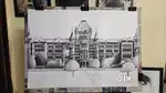 Charcoal Sketch Bombay High Court  Handmade
