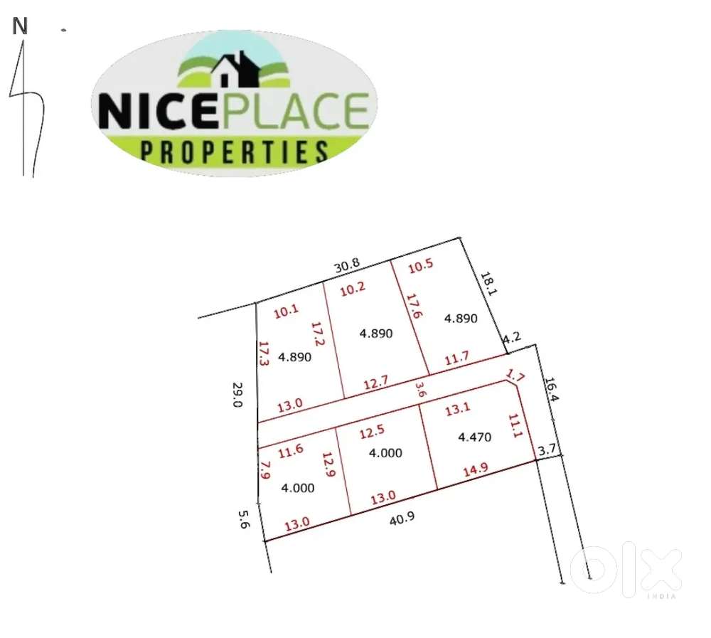 4 to 5 Cent's residential plots for sale per cent ₹ 12.25 lakhs