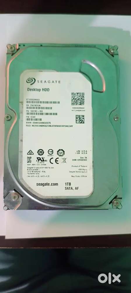 Seagate 1TB Desktop Hard Drive (HDD) - Working Condition